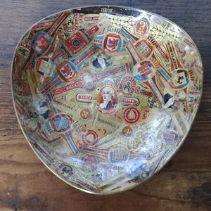 Vintage Cigar Label Catch All Dish - Felt Bottom